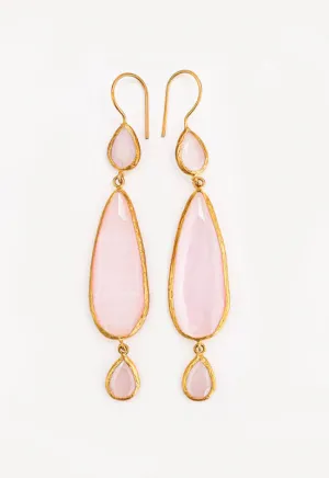 Debbie Katz - Adeena Cat Eye Earrings 18k Gold Rose