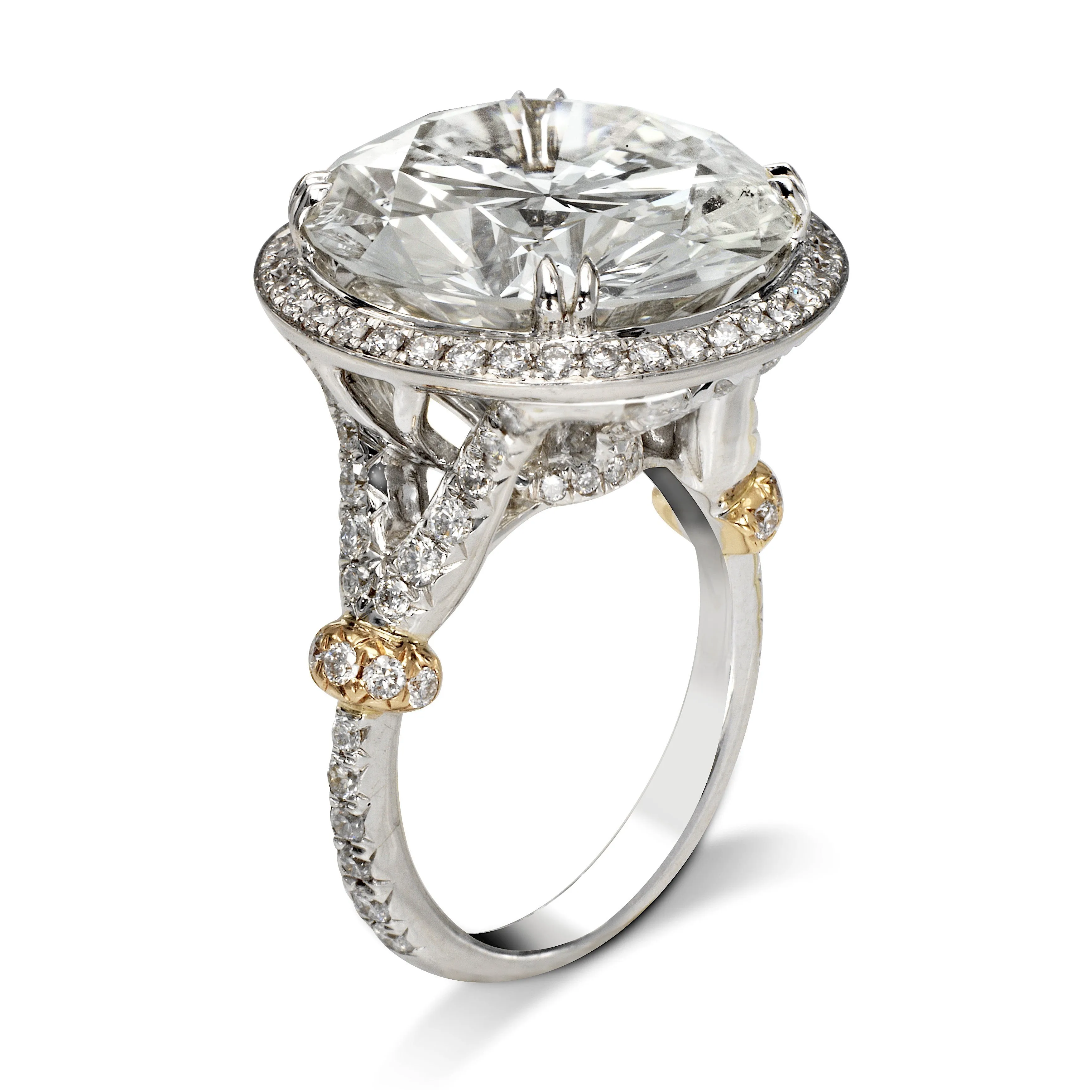 KUBRA 16 CARAT ROUND CUT K COLOR SI1 CLARITY DIAMOND ENGAGEMENT RING PLATINUM GIA CERTIFIED 15 CT K SI1 BY MIKE NEKTA