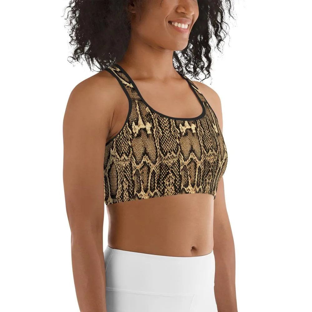 Ladies Python Snake Print Sports bra