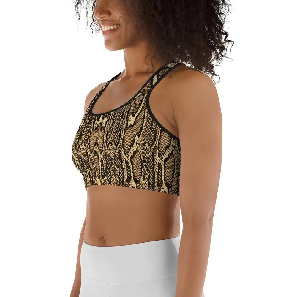 Ladies Python Snake Print Sports bra