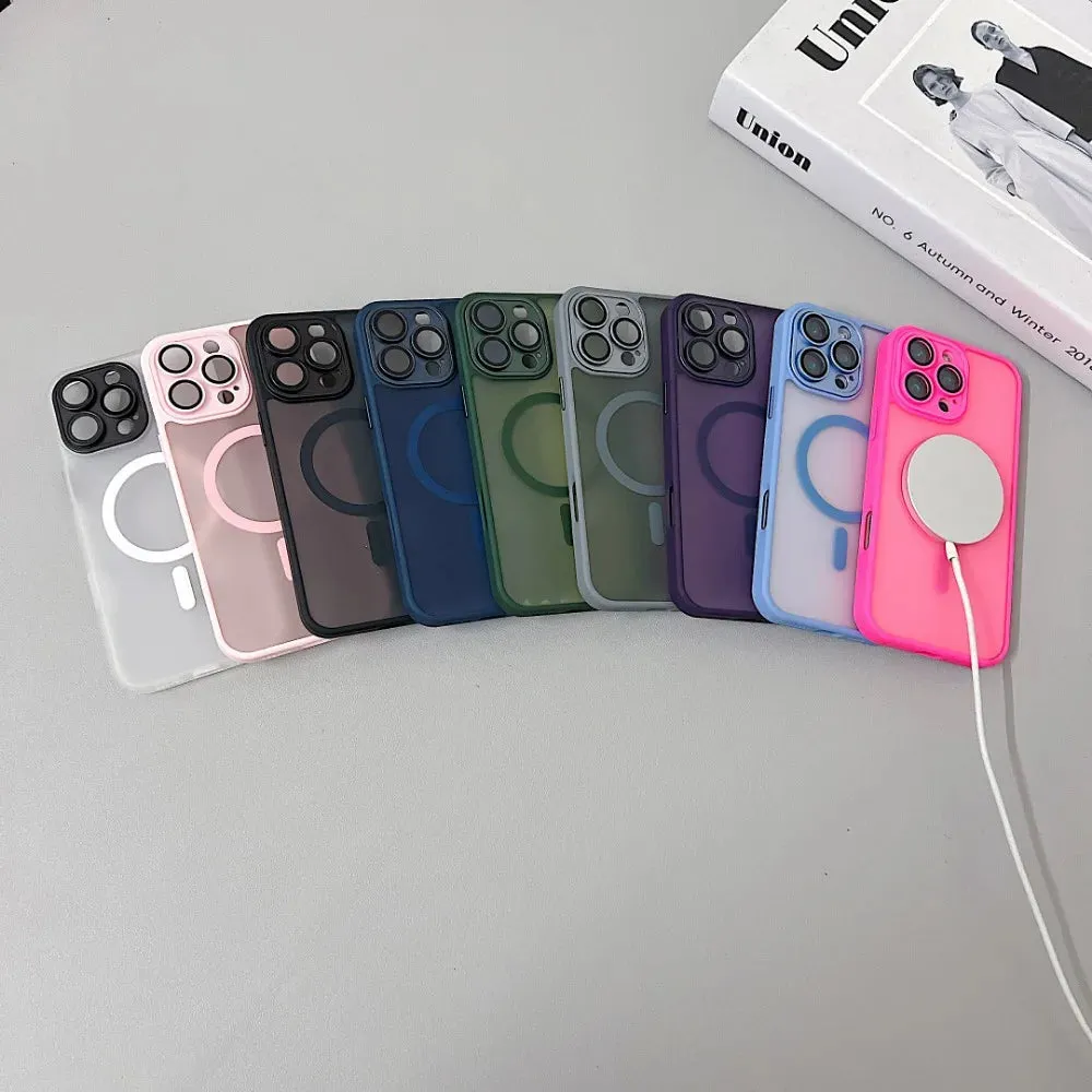 Magnetic Luxury Matte Translucent Armor Shockproof Case