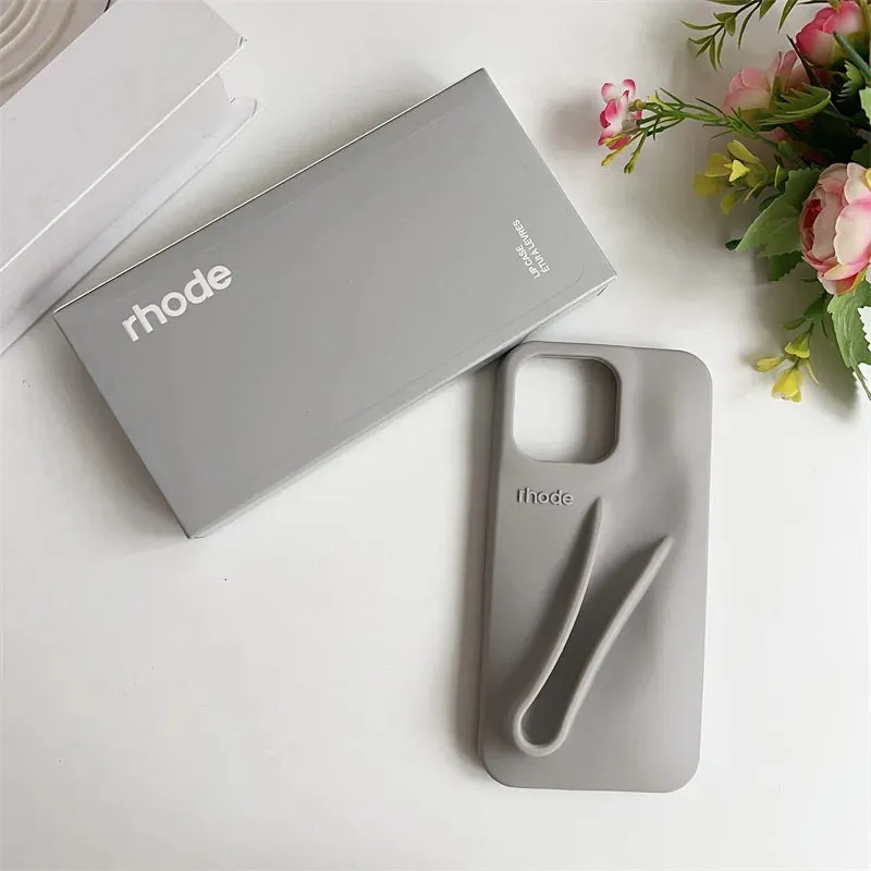 New Rhode DIY Lipstick Lip Holder Soft Silicone Phone Case