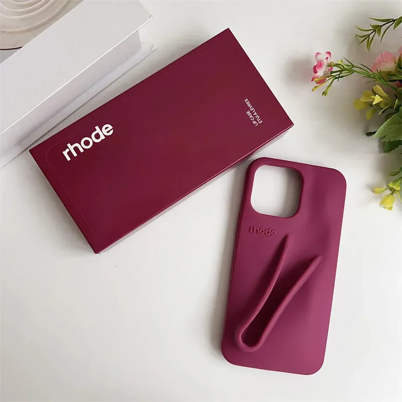 New Rhode DIY Lipstick Lip Holder Soft Silicone Phone Case