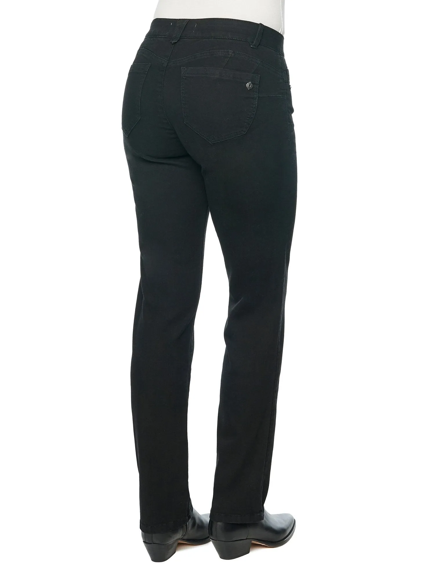 "Ab"solution Black Denim Straight Leg Jeans - Black